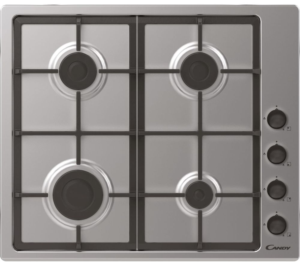 CANDY CHG6LCX Gas Hob - Stainless Steel, Stainless Steel