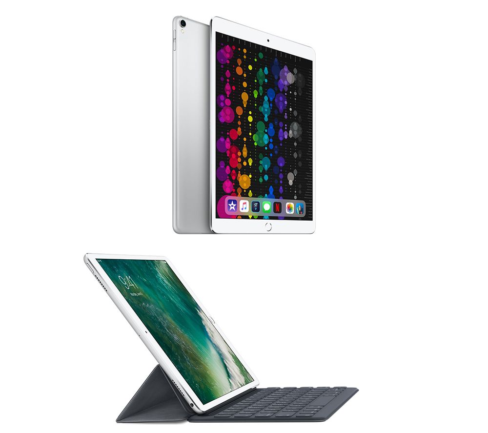 10.5" iPad Pro (2017) & Smart Keyboard Folio Case Bundle - 256 GB, Silver, Silver