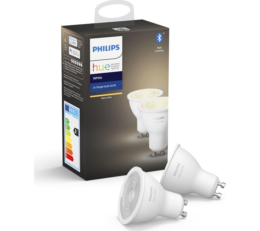 PHILIPS HUE White Bluetooth LED Bulb - GU10, Twin Pack, White