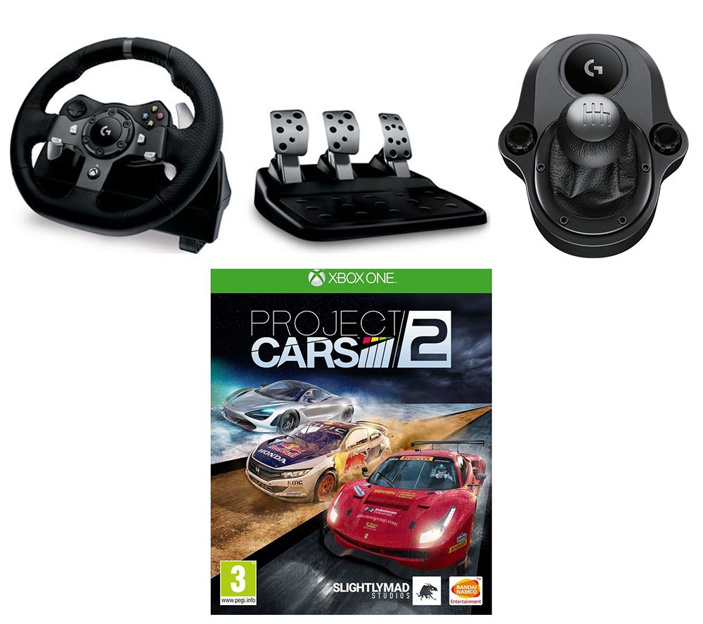MICROSOFT Driving Force G920 Racing Wheel, Pedals, Shifter & Project Cars 2 Bundle