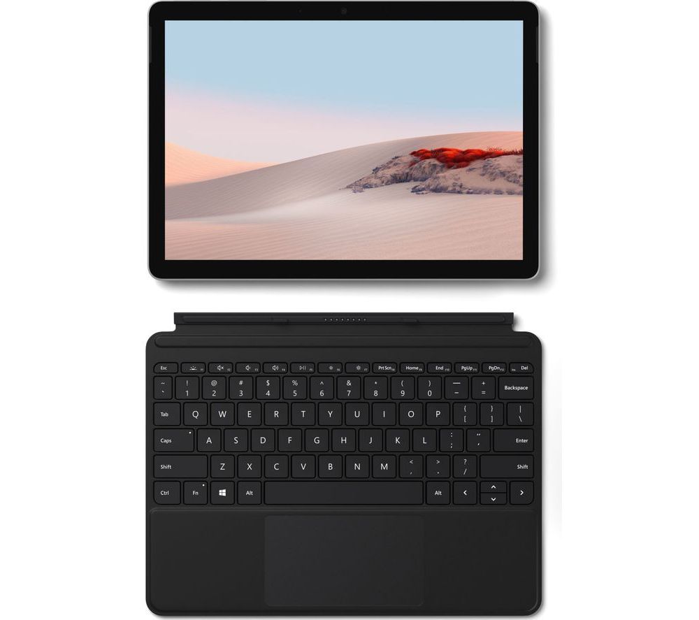 MICROSOFT 10.5" Platinum Surface Go 2 & Black Typecover Bundle, Black