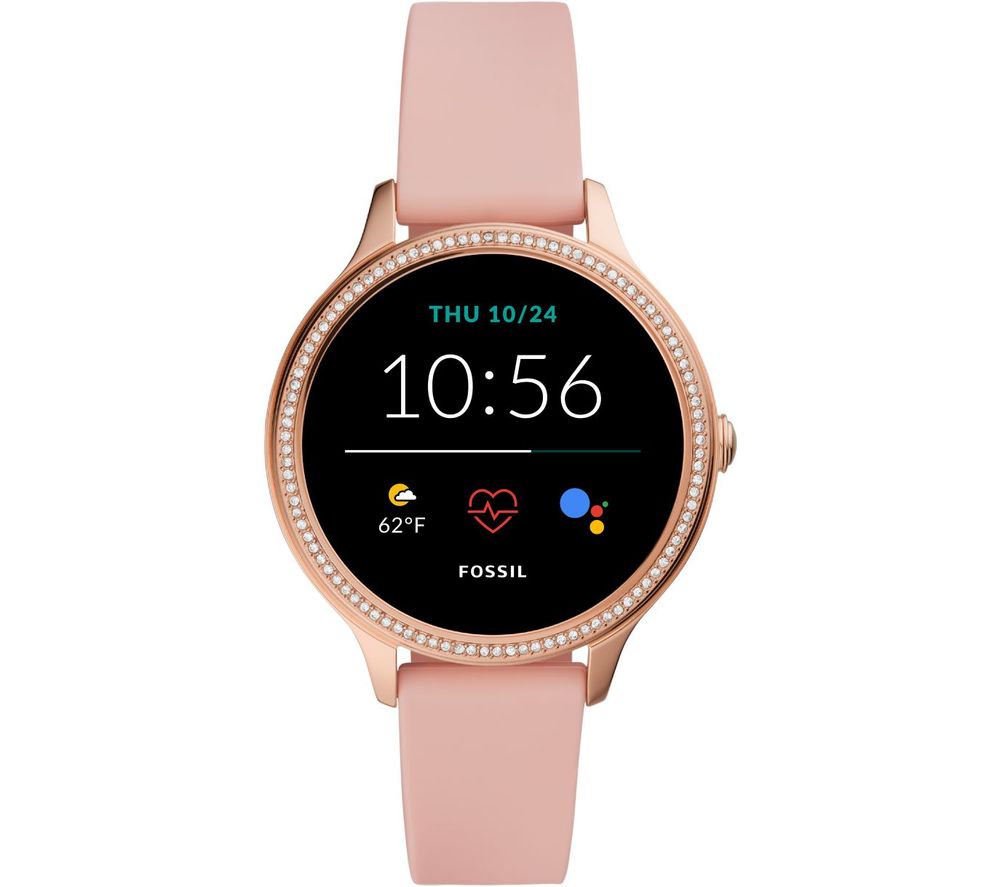 FOSSIL Gen 5E FTW6066 Smartwatch - Blush Pink & Rose Gold, Silicone Strap, Pink