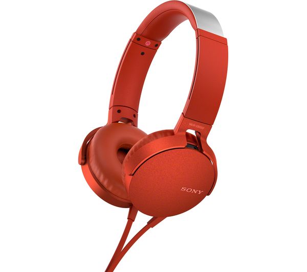 SONY Extra Bass MDR-XB550AP Headphones - Red, Red