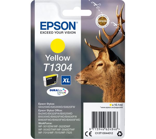 Epson Stag T1304 Yellow Ink Cartridge, Yellow