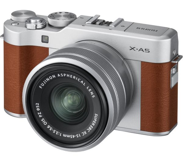 FUJIFILM X-A5 Mirrorless Camera with FUJINON XC 15-45 mm f/3.5-5.6 OIS PZ Lens - Brown, Brown