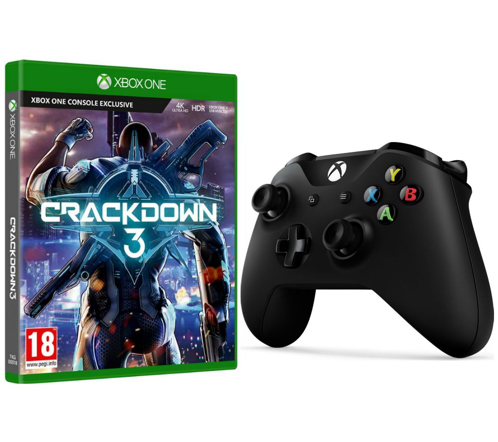 Crackdown 3 & Xbox One Wireless Controller Bundle - Black, Black