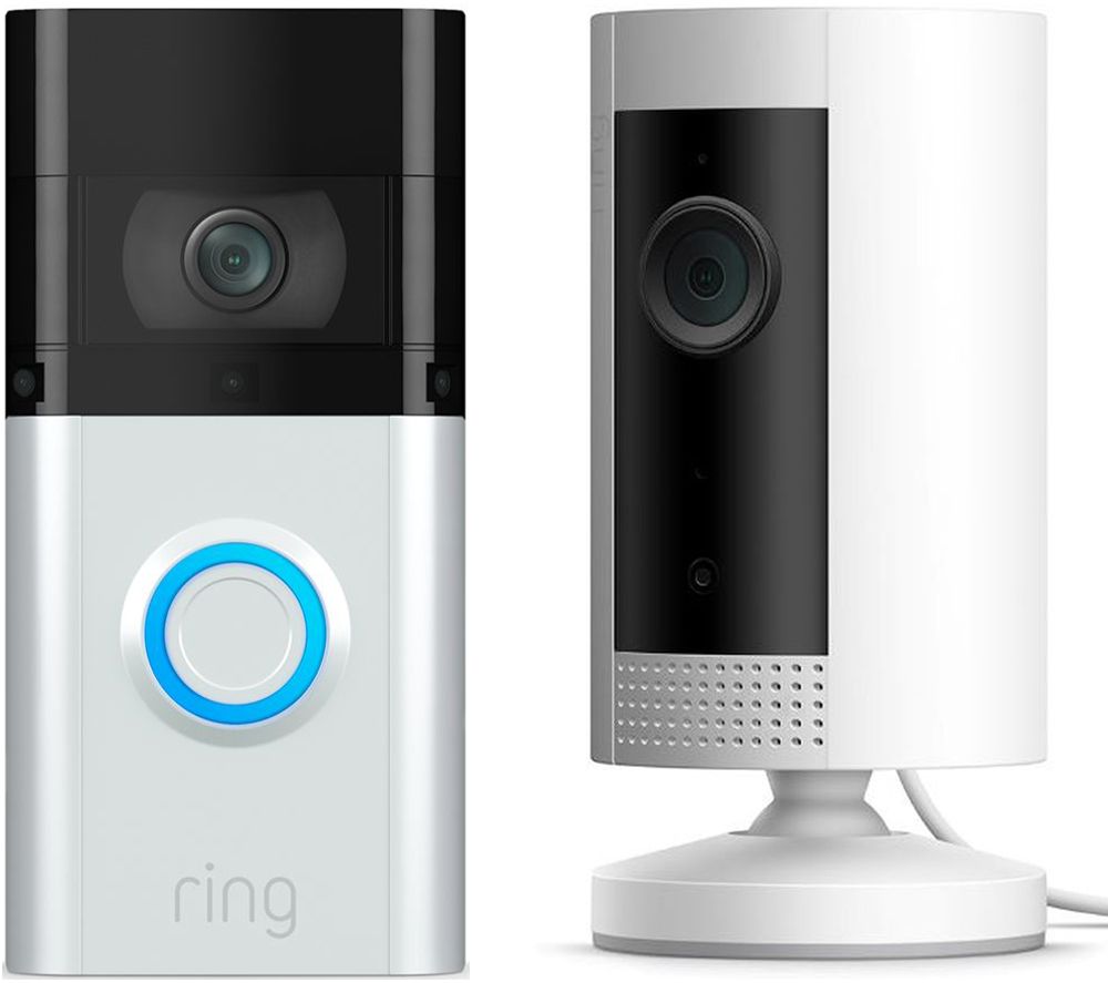 RING Video Doorbell 3 Plus & Indoor Cam Full HD 1080p WiFi Security Camera Bundle, Black