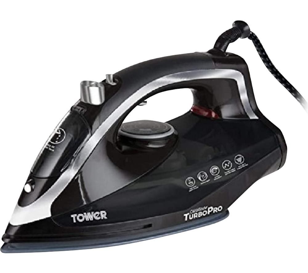 TOWER TurboPro T22007N Steam Iron - Black, Black