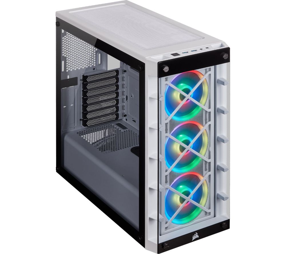 CORSAIR iCUE 465X RGB ATX Mid-Tower PC Case - White, White