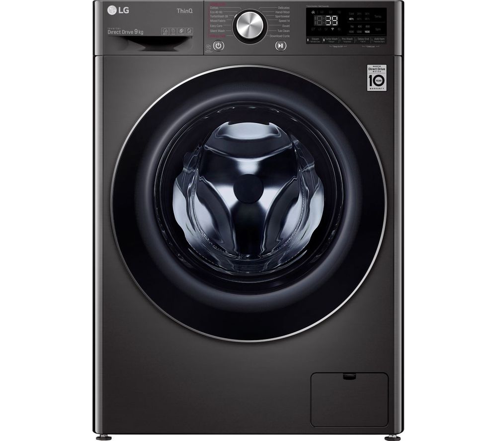LG TurboWash 360 with AI DD V10 F6V1009BTSE WiFi-enabled 9 kg 1600 Spin Washing Machine - Black, Black