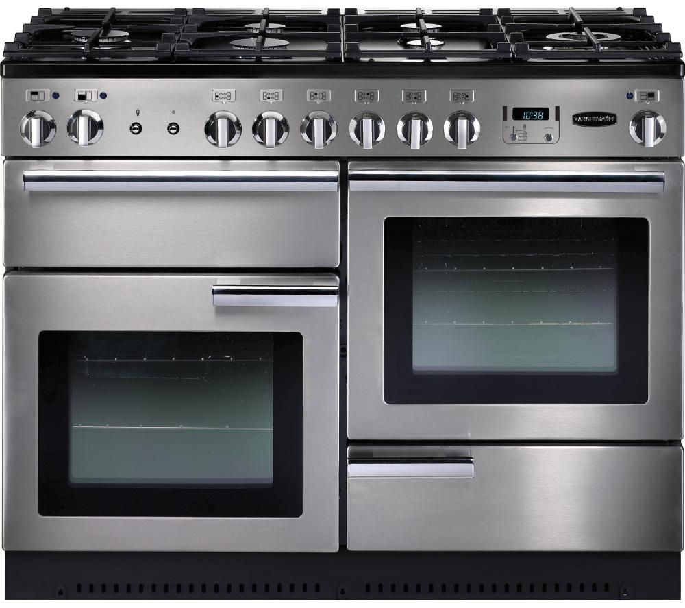 Rangemaster Professional+ 110 Dual Fuel Range Cooker - Stainless Steel & Chrome, Stainless Steel