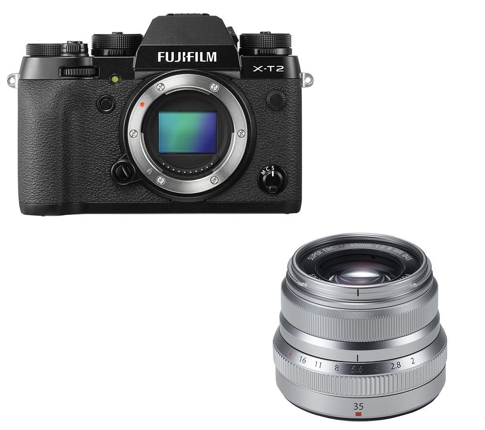 FUJIFILM X-T2 Mirrorless Camera & Fujinon XF 35 mm f/2 R WR Standard Prime Lens Bundle