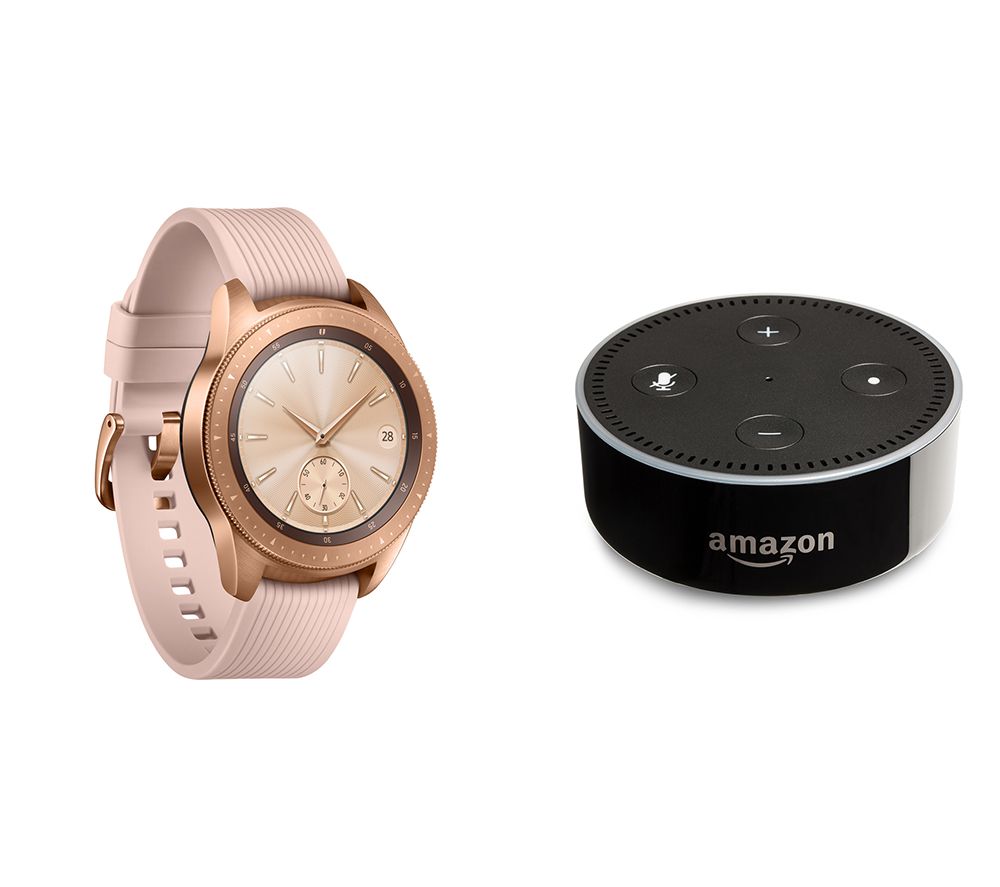 SAMSUNG Galaxy Watch & Echo Dot Bundle - Rose Gold, 42 mm, Gold