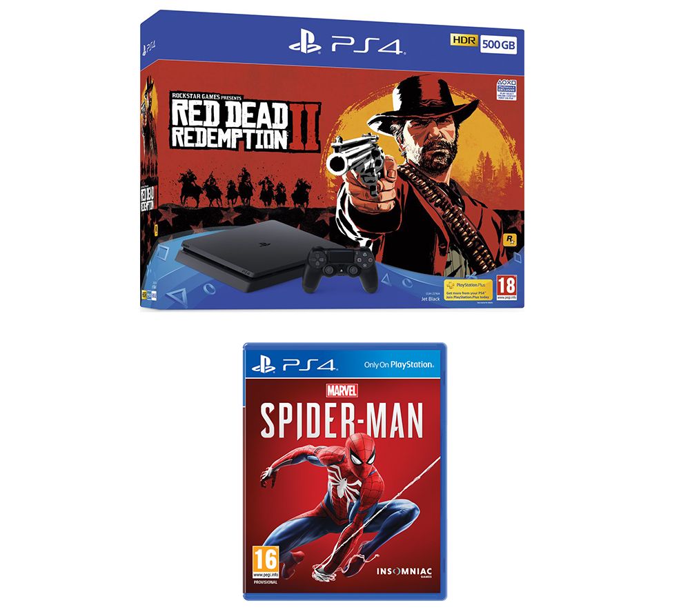 SONY PlayStation 4, Red Dead Redemption 2 & Spider-Man Bundle, Red