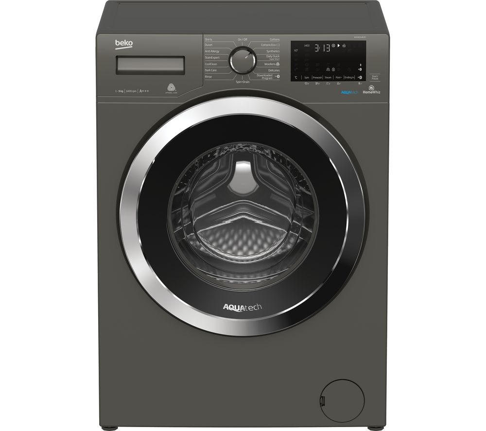 Beko Pro AquaTech WX94044E0G Bluetooth 9 kg 1400 Spin Washing Machine - Graphite, Graphite