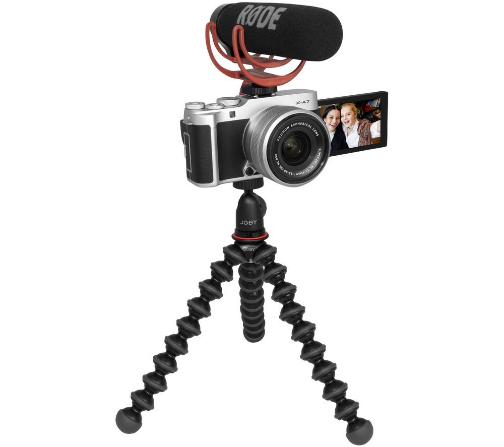 FUJIFILM X-A7 Mirrorless Camera Vlogger Kit with FUJINON XC 15-45 mm f/3.5-5.6 OIS PZ Lens - Silver, Silver