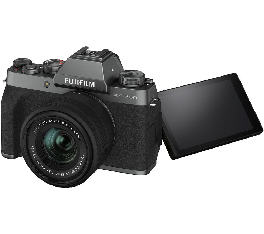FUJIFILM X-T200 Mirrorless Camera with FUJINON XC 15-45 mm f/3.5-5.6 OIS PZ Lens - Dark Silver, Silver