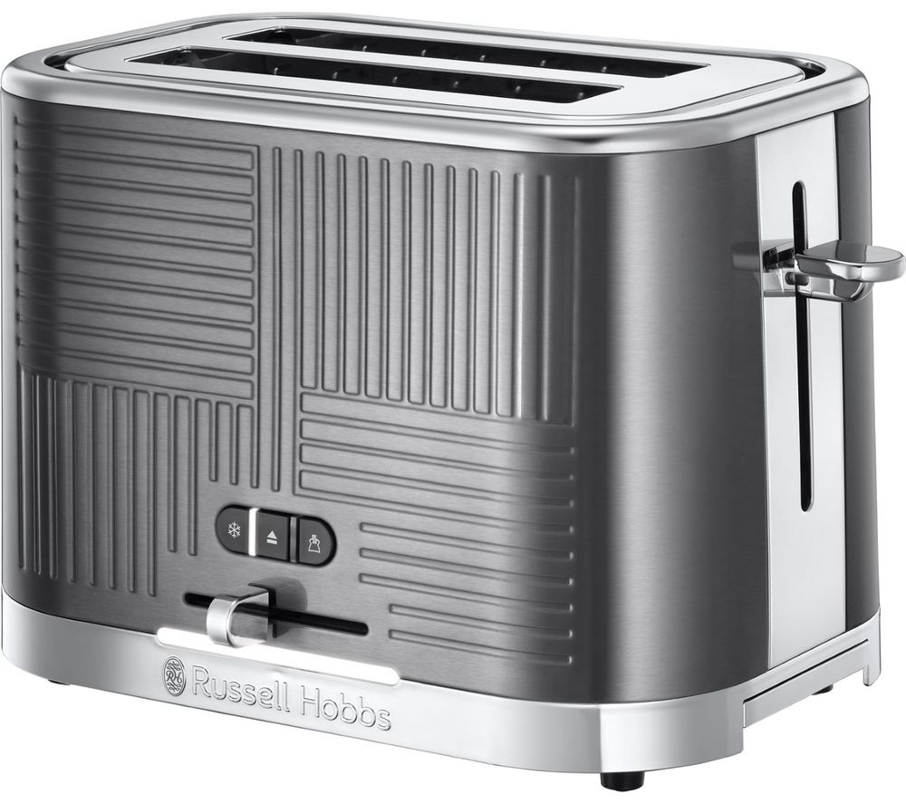 RUSSELL HOBBS Geo Steel 2-Slice Toaster - Silver, Silver