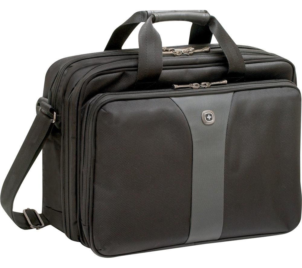 WENGER Legacy Double-Gusset 16" Laptop Case - Black & Grey, Black