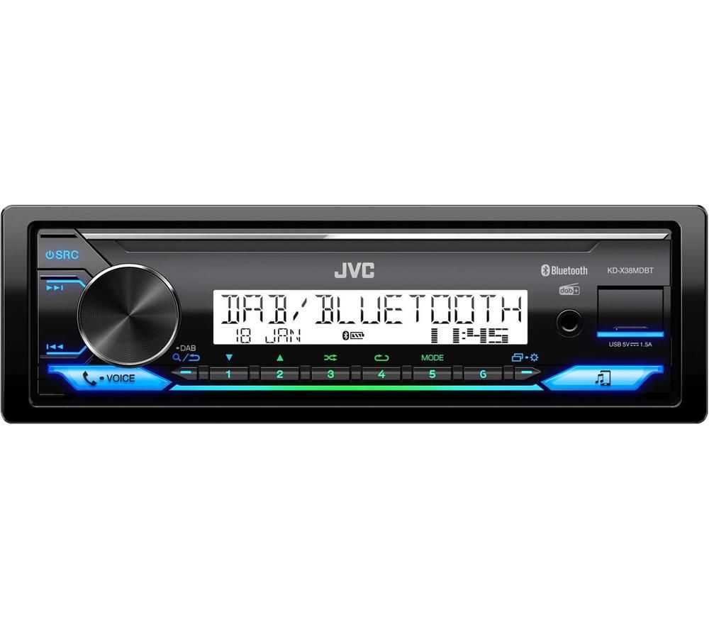 JVC KD-X38MDBT Smart Bluetooth Car Radio - Black, Black