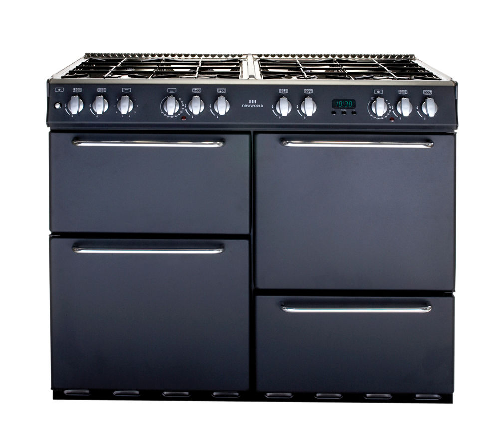 NEW WORLD 100DFT Dual Fuel Range Cooker - Charcoal, Charcoal