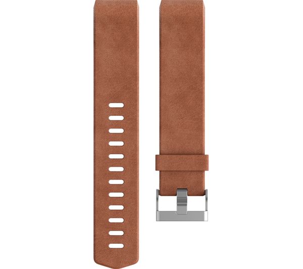 FITBIT Charge 2 Classic Accessory Band - Brown Leather, Large, Brown