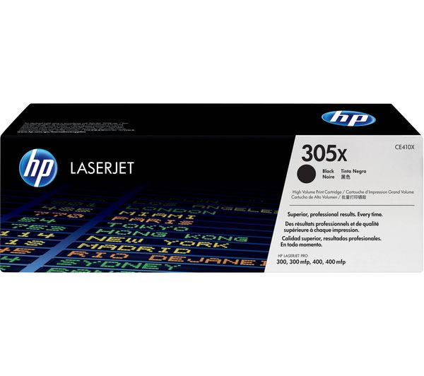 HP 305X High Yield Original LaserJet Black Toner Cartridge, Black