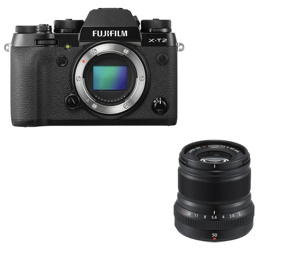 FUJIFILM X-T2 Mirrorless Camera & Fujinon XF 50 mm f/2 WR Standard Prime Lens Bundle