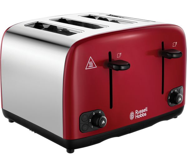 RUSSELL HOBBS Cavendish 24092 4-Slice Toaster - Red, Red