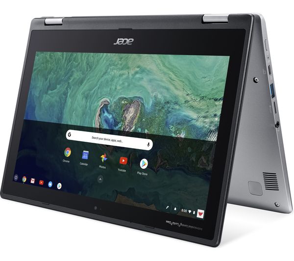 ACER Spin 11 11.6" 2 in 1 Chromebook - Intelu0026regCeleron, 32 GB eMMC, Silver, Silver