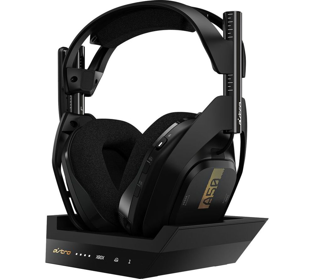 ASTRO A50 Wireless 7.1 Gaming Headset & Base Station - Black & Gold, Black