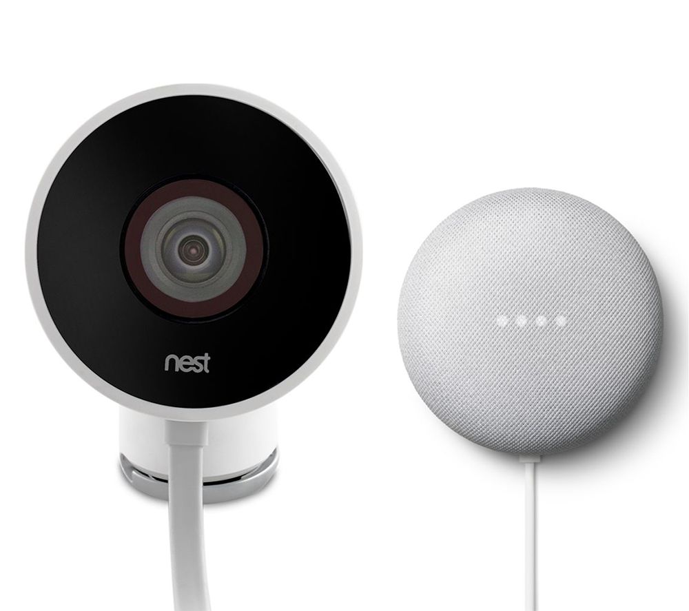GOOGLE Nest Cam Outdoor Smart Security Camera & Nest Mini (2nd Gen) Bundle
