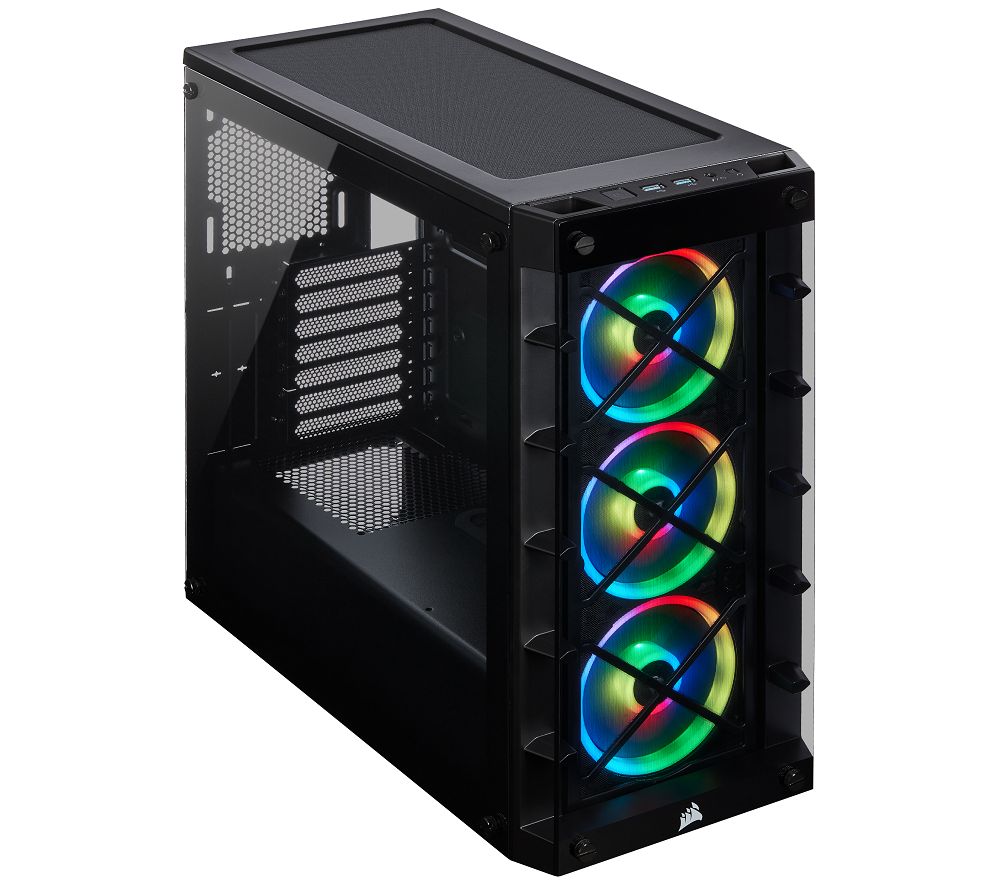 CORSAIR iCUE 465X RGB ATX Mid-Tower PC Case - Black, Black
