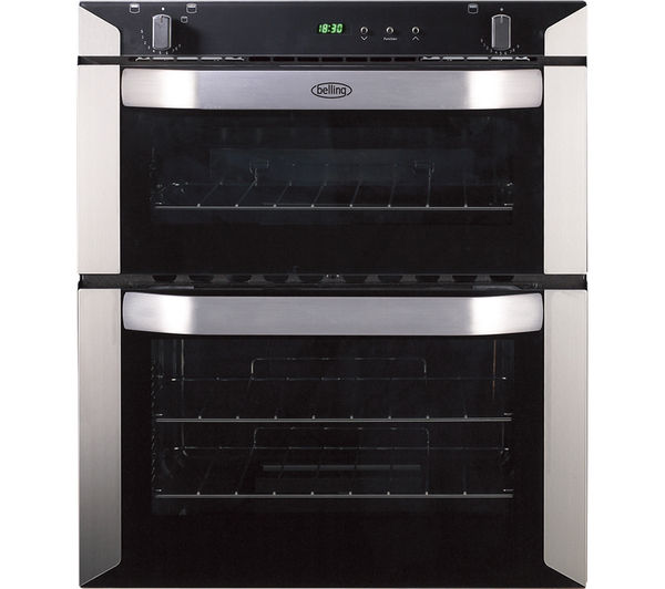 BELLING BI70G Gas Built-under Double Oven - Stainless Steel, Stainless Steel