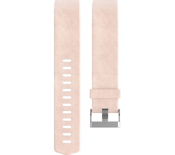 FITBIT Charge 2 Classic Accessory Band - Blush Pink Leather, Large, Pink
