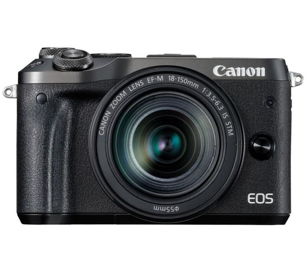 Canon EOS M6 Mirrorless Camera with 18-150 mm f/3.5-6.3 Wide-angle Zoom Lens - Black, Black