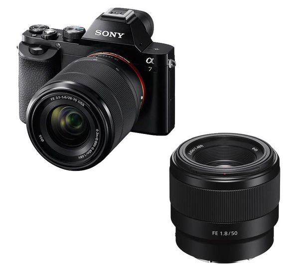 SONY a7 Mirrorless Camera with 28-70 mm Zoom & FE 50 mm Standard Prime Lens