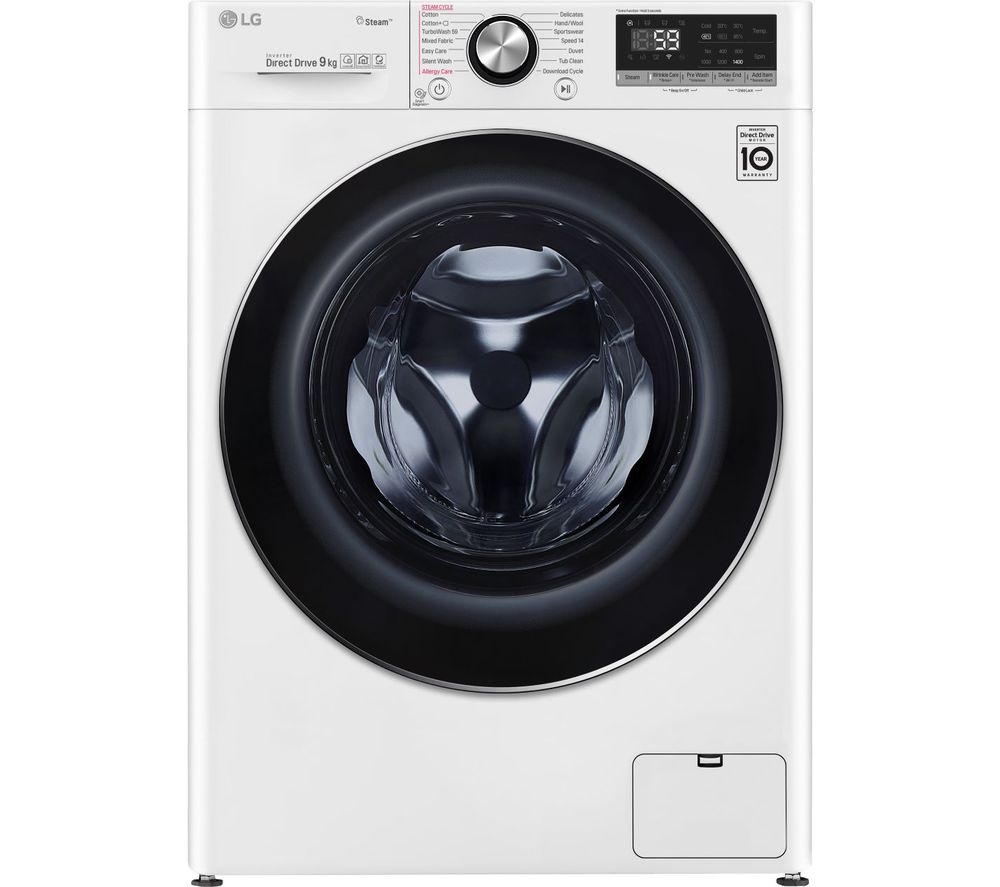 LG TurboWash with AI DD V7 F4V709WTS WiFi-enabled 9 kg 1400 Spin Washing Machine - White, White