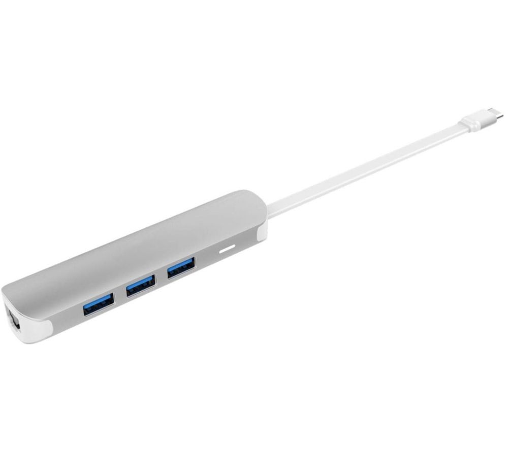 HYPERDRIVE Tube 6-port USB Type-C Connection Hub, Silver