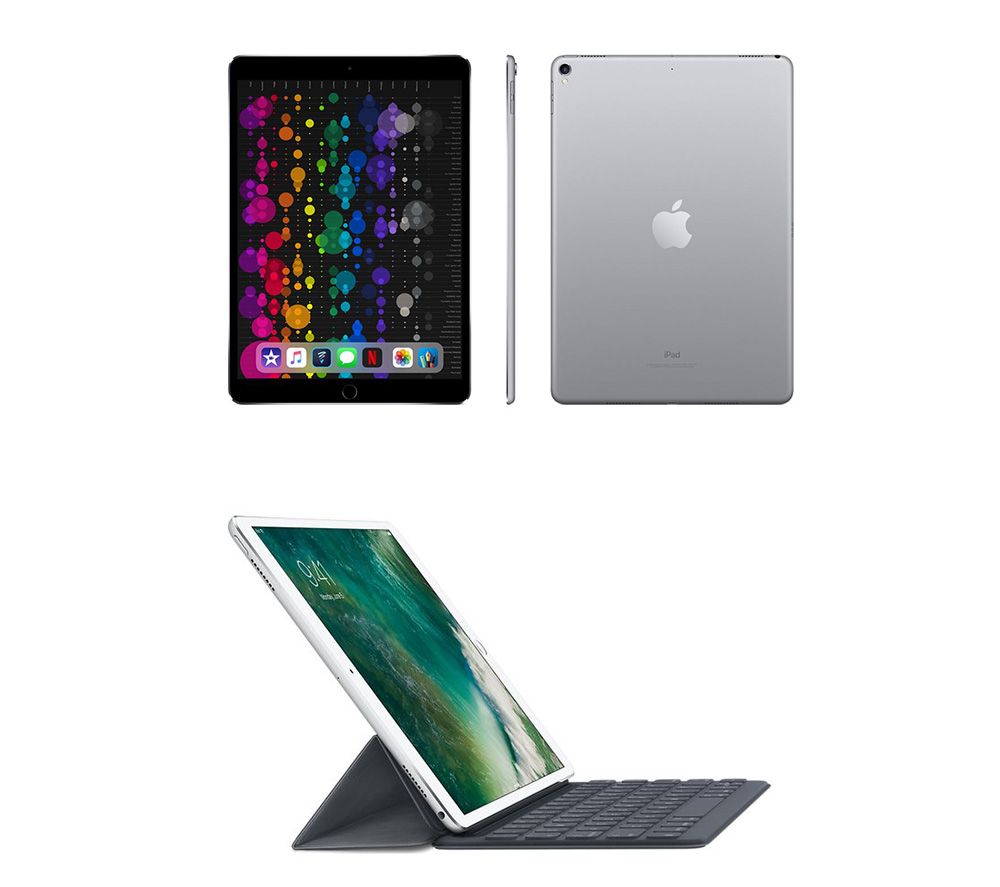 APPLE 10.5" iPad Pro & 10.5" iPad Smart Keyboard Folio Case Bundle - 512 GB, Space Grey, Grey