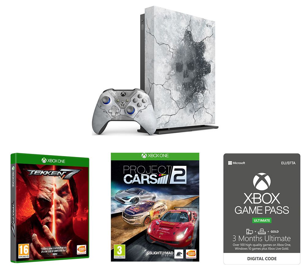 Microsoft Limited Edition Gears 5 Xbox One X, Tekken 7, Project Cars 2 & Xbox One Game Pass Ultimate Bundle, Crimson