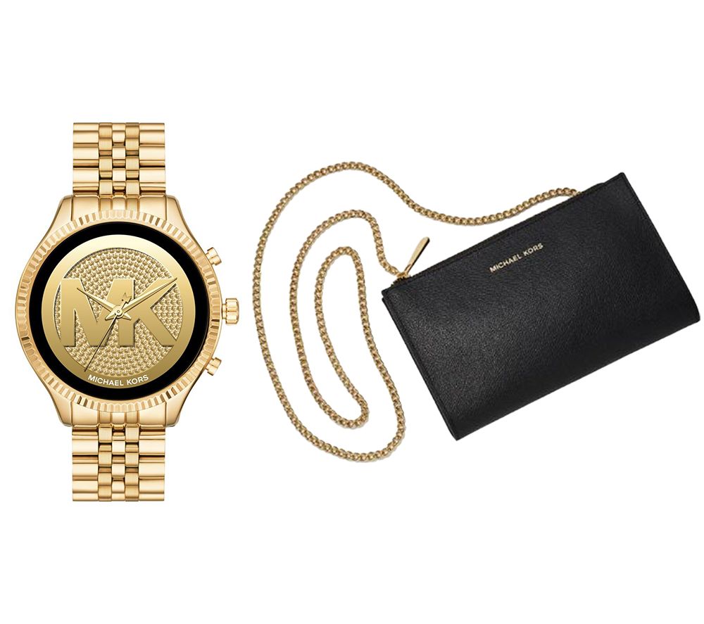 MICHAEL KORS Access Lexington 2 MKT5078 Smartwatch & Mini Messenger Bag Bundle - Gold, Gold