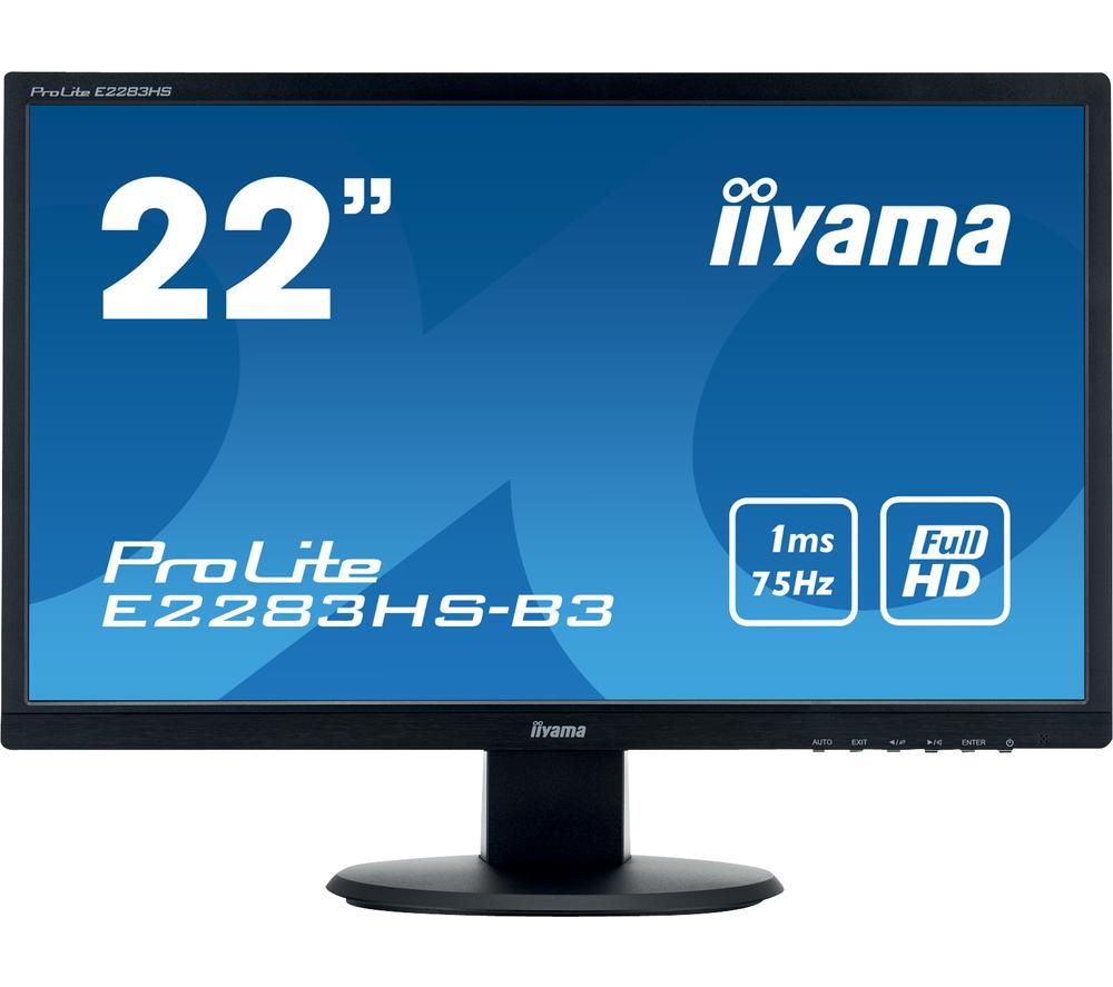 IIYAMA ProLite E2283HS-B3 Full HD 22 IPS LCD Monitor - Black, Black