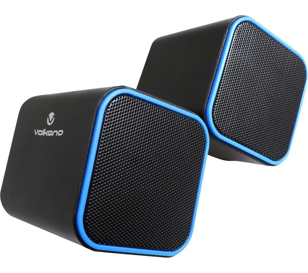 VOLKANO VB-702-BLUE Diamond Series 2 Stereo Speakers - Blue, Pack of 2, Blue