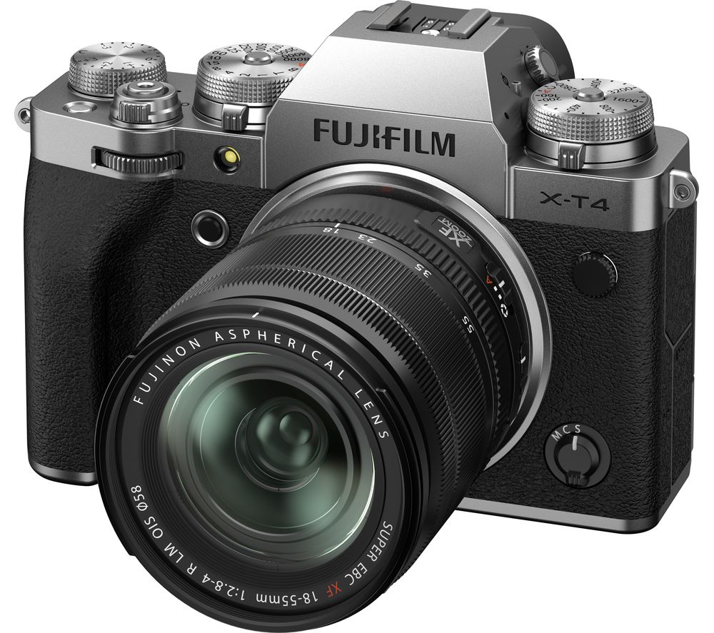 FUJIFILM X-T4 Mirrorless Camera with FUJINON XF 18-55 mm f/2.8-4 R LM OIS Lens - Silver, Silver