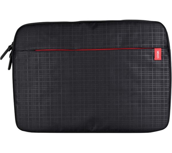 LOGIK L16CQLS16 15.6" Laptop Sleeve - Black & Red, Black