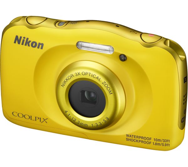 NIKON COOLPIX W100 Tough Compact Camera - Yellow, Yellow