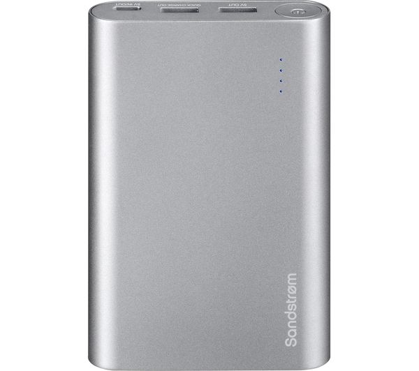 SANDSTROM S13PBQC17 Portable Power Bank - Silver, Silver