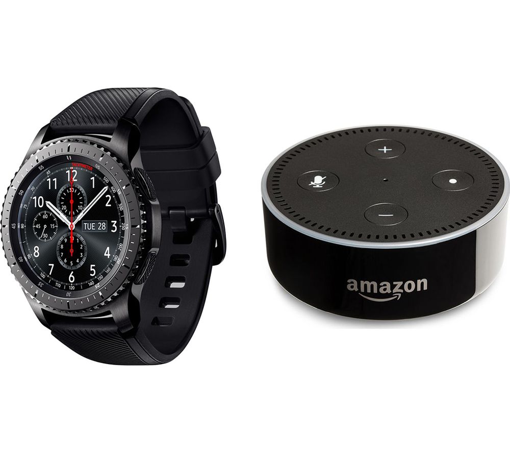 SAMSUNG Gear S3 Frontier & Echo Dot Bundle - Space Grey, Universal, Grey