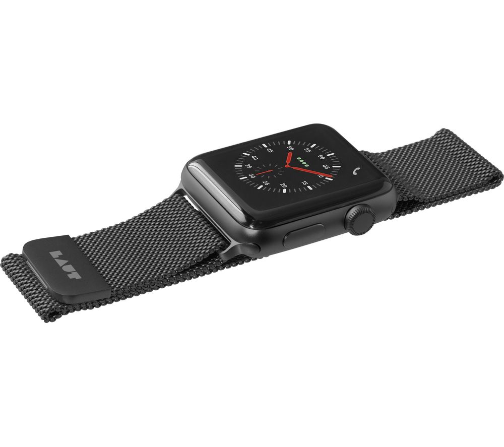 LAUT Apple Watch 42 / 44 mm Steel Loop Strap - Black, Small, Black